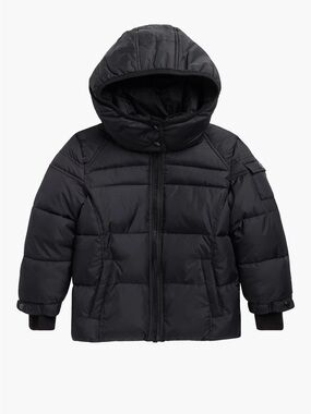 S13 Kids Downhill Matte Hooded Puffer Jacket - Black